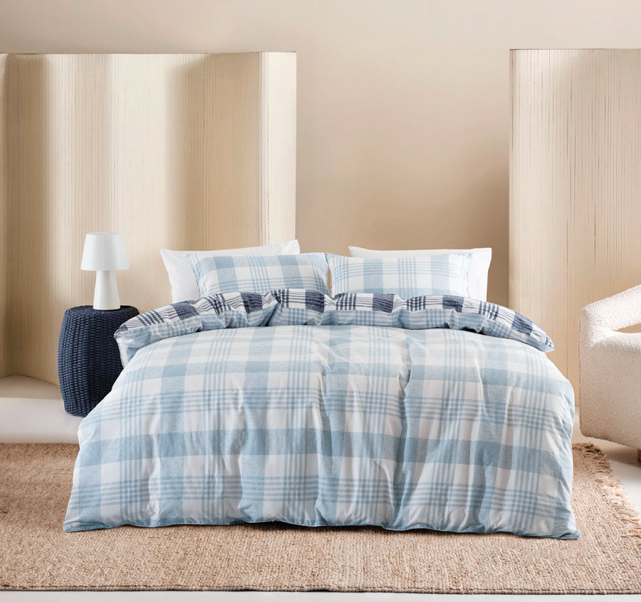 Wyona Quilt Cover Set Range Blue