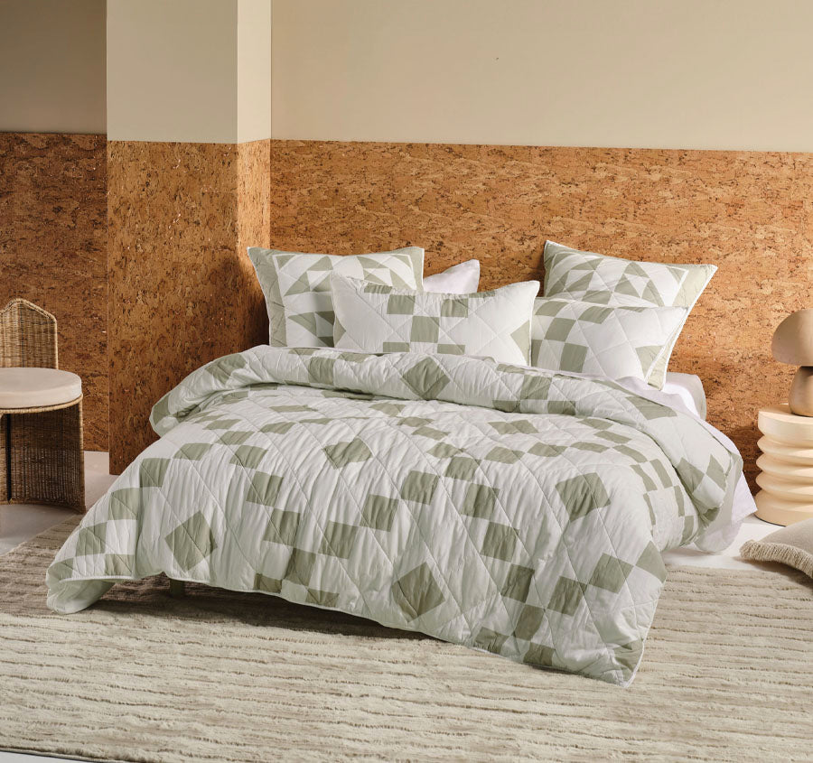 Una Quilt Cover Set Range Eucalyptus